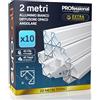 Eurocali 10x Profili Angolari da 2 metri (20mt) in Alluminio Bianco per Strisce LED Schermatura Opaca ingombro max striscia led 12.1mm - 19 x 19