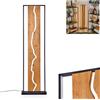 hofstein Lampada a stelo LED Terre, metallo/legno/plastica, nero/naturale/bianco, design retrò/vintage, paralume legno, 120 cm, 18W, 2300 lm, 3000K