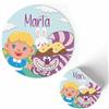 FERDINANDO FAMA' FAMÀ - Etichette Adesive Personalizzate Compleanno Bimbi Alice in Wonderland Ø 38 mm - Sticker Personalizzati con Nome e Data 175pz