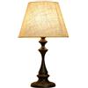 DRMEE Salotto Lampada Vintage Lampada da Comodino Semplice in Metallo con Paralume in Tessuto Lampada da Scrivania Moderna Lampada da Tavolo (Color : A, Size : Push Button Switch)