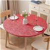 CIEEIN CIEHT Copritavolo rotondo con elastico Tovaglia rotonda resistente all'acqua e all'olio Copertura del giradischi Rosso diametro 60cm