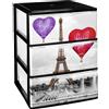 COM-FORT HOUSE Cassettiera in Plastica 3 Cassetti Modello Nero Paris - Organizzatore per Armadio Camera da Letto Scrivania - 37x38x47,3cm - Montaggio Semplice - COM-FORT HOUSE