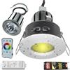 Planetitaly [Kit professionale 3pcs] faretto box doccia sensoriale bagno turco sauna led rgb rgbw cromoterapia dmx IP65 tenuta stagna 24v 12wx3 36w controller dimmer alimentatore telecomando inclusi