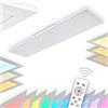 hofstein Plafoniera LED dimmerabile rettangolare Antria, in plastica in bianco, 42 Watt, 3000 Lumen, 2700-5000 Kelvin. Con cambiacolori RGB e telecomando.