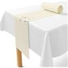 LILENO HOME Runner da tavolo in tessuto non tessuto Creme [30 cm x 25 m] - Nastro da tavola usa e getta come elegante decorazione per tavola per matrimonio, comunione, battesimo, compleanno, Natale e feste al