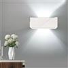 TEKHOME Applique da Parete in Gesso Verniciabile, Attacco G9, Luce Diretta/Indiretta, Lampada da Muro Moderna per Interni - GS-E78
