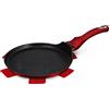 BerlingerHaus BERLINGER HAUS - Padella per pancake, 28 cm, linea metallizzata Borgogna Edition Free Protector