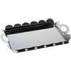 Alessi AM14 Recinto Vassoio Rettangolare con Bordo Smerlato e Manici in Acciaio Lucido, 45 cm