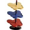 MotiveTech Scarpiera verticale con organizer angolare indipendente a forma di farfalla, salvaspazio per armadietti di dormitori e piccoli spazi, Blu Giallo Rosso, 3 Livelli