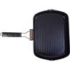 COSE DA CASA Bistecchiera Antiaderente per arrostire griglia Carne piastra pesce e Verdure 36x26cm Induzione Gas Elettrico vetro Manico Salvaspazio No PFAS