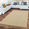 TT Home Tappeto Camera Da Letto Trama Piatta Con Frange Design Monocolore Fatto A Mano, Colore: Crema, Dimensione:60x100 cm