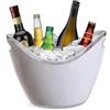 SEPERCASA Secchiello per Ghiaccio Ovale 34,5x24,5x26 cm in Plastica Acrilica - Contiene Fino a 6 Bottiglie - Cestello Champagne, Spumantiera, Glacette per Vino Casa, Bar, Ristorante, Discoteca (Bianco)