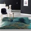 Rururug Tappeto Moderno Soggiorno Grandi Dimensioni Inchiostro astratto di moda linea oro verde Morbido Antiscivolo Pelo Corto Tappeti Ornamenti 160X200CM