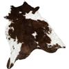 ELEOUTI Tappeto in Pelle Sintetica Marrone Stampa Mucca, Lavabile e Decorazione per Pavimenti, Tappeto Morbido per Soggiorno e Camera da Letto