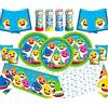 Zeus Party Kit coordinato per Feste Compleanno Baby Shark Piatti, Bicchieri, Tovaglioli e Tovaglia + Bolle di Sapone (16)