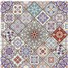 makeups69 Tappeto Quadrata Pelo Corto Moderno Lavabile, Tappeti Decorativo Cuscino da Sedia Divano stuoia Soggiorno Camera da Letto Ingresso,Disegno geometrico multicolore viola 80 x 80 cm