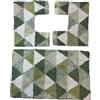 HOME ZEN HOUSEHOLD LINEN Set di tappeti da bagno MARGOT, 3 pezzi, 100% cotone idrofilo superassorbente, 1 tappetino 47x78 cm + 2 tappetini 47x38 cm scendi bidet e scendi water (VERDE)