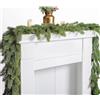LVYXON Ghirlanda di pino artificiale da 190 cm, ghirlanda di pino artificiale, per decorazione da tavolo di Natale, parete, caminetto, caminetto, decorazione esterna