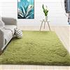 Hruile Tappeto a pelo lungo, morbido e soffice, per soggiorno e soggiorno, in tessuto felpato, moderno, per camera da letto, antiscivolo, per la casa, 160 x 230 cm, verde