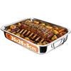 KADAX Teglia per arrosti, in acciaio inox, padella quadrata con inserto, in 4 diverse misure, griglia per forno, stampo da forno (35 x 26 x 6 cm, argento)