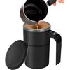 Generic Tazza da caffè intelligente con coperchio, tazza magnetica per mescolare, tazza di miscelazione automatica con display LCD della temperatura, tazza da caffè ricaricabile, tazza da caffè intelligente