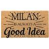 Social crazy Tappeto zerbino personalizzato - milan is always a good idea - cocco naturale ideale per ingressi (Cocco naturale, 40x60 cm)