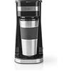 NEDIS KACM300FBK macchina da caffè - con tazza da viaggio da 0,4 L - isolamento a doppia parete - sistema antigoccia - per 1 tazza - acciaio/nero