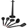 BerlingerHaus Berlinger Haus Set di 6 utensili da cucina, con supporto, Black Rose Collection BH-8617
