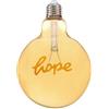 VR VETRINEINRETE Vetrineinrete® Lampadina ambrata con led a filamento che crea la scritta hope 4 watt E27 lampada decorativa stile vintage luce calda 2500k