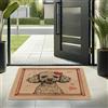 Generic Zerbino con simpatico barboncino, tappetino beige per cani per interni ed esterni, tappetino antiscivolo impermeabile a tema cuore, facile da pulire, 73 x 43 cm