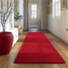 SIMPEX Tappeto Runner Rosso 80x250 cm Tappeto Lavabile a Pelo Corto, Antiscivolo e Morbido, Design Monocromatico Moderno per Camera da Letto, Cucina e Corridoio
