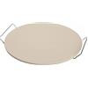 Kasaviva Piastra Cuoci Pizza in pietra refrattaria con supporto in acciaio inox 33x2cm per la preparazione di focacce, lievito di pane o biscotti teglia vassoio