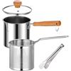 Kbnuetyg Friggitrice Elettrica - Corpo In Alluminio Antiaderente, Separatore 'olio Rimovibile, Grande Recipiente Di Cottura Con Termostato | Ideale Per La Preparazione Dei Pasti Per Feste In Famiglia Con B