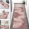 SGLGSTORE Tappeto Cucina Antiscivolo Tappeto Passatoia Rosa-rosso Bianco Tappeti Runner Antimacchia Corridoio Soggiorno interne 80X180CM Poliestere Passatoia cucina Legno Durevole Tappetino zerbino Lavabile