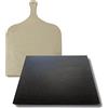 LITHOS MATERIE Piastra in pietra lavica Etnea + Tagliere/pala omaggio-ollare, refrattaria per barbecue a gas, forno elettrico per pizza, pane, bistecchiera carne grigliata (40 x 35 cm3)