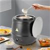 Xigner Scalda zuppa elettrico con capacità di 10 l, bollitore e fornello per zuppe in acciaio inox, 400 W, con pentola interna rimovibile e spina europea (nero)