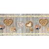 Generico Tappeto passatoia da cucina, stampa digitale ad alta risoluzione, antimacchia, antiscivolo, altezza cm 52, varie fantasie e misure disponibili. (Cuori e margherite shabby, 52 x 100 cm)