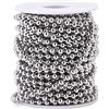 PH PandaHall PandaHall - Catena con perline a sfera in acciaio INOX, lunghezza 4 mm, lunghezza regolabile, per realizzare collane fai da te, in acciaio INOX