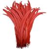Vsadsau 50 piume di gallo naturali colorate, 25-45 cm, coda di gallo, piume per decorazione nuziale, colore rosso, 25-30 cm