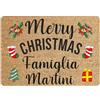 Colorfamily Tappeto Zerbino Natale personalizzato con nome Famiglia Natalizio Merry Christmas Ingresso Casa Regalo Natale 60x40 cm