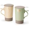 Cha Cult Teemando® Teamug Nava New Bone - Tazza per erbe aromatiche cinesi con rivestimento in oro, 2 pezzi, con colino in acciaio inox, 0,4 l, altezza 15 cm, diametro 8,8 cm