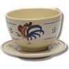 Fratelli Colì Tazza Colazione grande con Manico in terracotta, Set tazza da latte con piattino, Tazza Cappuccino, Tazza grande 500 ml per tè, infusi e bevande calde. Desing Gallo - Colì