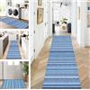 ZUZEKU Tappeto passatoia da cucina, lavabile, antiscivolo, 50 x 250 cm, blu lungo, per corridoio, soggiorno, camera da letto, venduto al metro, personalizzabile, colore: blu