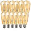 ougeer 12 pezzi LED E27 4 W ST64 filamento della lampadina edison Vintage lampada lampadina luce calda 2300 K, Non dimmerabile