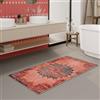 Wecon Home WECONhome - Tappeto da bagno vintage lavabile e antiscivolo, Tappeti, Tappetino da bagno con motivo orientale, eleganza e comfort per ogni bagno - Healing (55 x 65 cm, rosso)