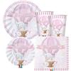 irpot kit n.47 per 8 persone benvenuta elefantino in mongolfiera coordinato nascita bambina decorazioni piatti carta bicchieri tovaglioli elefante