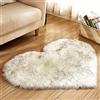 Fouriding Tappeto Peloso Shaggy Tappeto Lungo Forma di Cuore tappeti Peluche Ultra Morbido in Pelle di Pecora Decorativo per Divani Del Soggiorno e Camere da Letto(Bianca, 70 * 90CM)