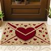 Generic Zerbino a forma di cuore, romantico, giocoso con buste, puntini per San Valentino, rosso, antiscivolo, cattura lo sporco, decorativo, per casa, ufficio, esterno, interno, ingresso, 73 x 43 cm