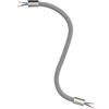 creative cables - Kit Creative Flex tubo flessibile di estensione rivestito in tessuto RM75 Titanio con terminali metallici - 30 cm, Titanio satinato