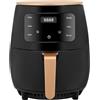 NoneDanGee Friggitrice ad aria calda 3,5 l, friggitrice senza olio, compatta 2400 W, rivestimento antiaderente, alloggiamento compatto, molto silenziosa